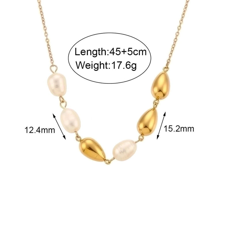 Basic Minimalist Classic Style Geometric 304 Stainless Steel 18K Gold Plated Necklace