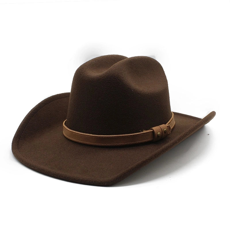 Big Denim Top Hat Woolen Tibetan Cowboy Hat Women's Big Brim Tibetan Horse Riding Hat Men