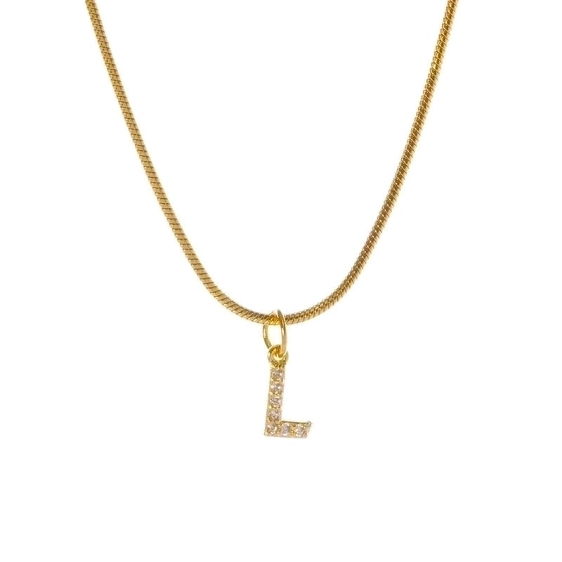 Fashion Letter Titanium Steel Plating Zircon Pendant Necklace