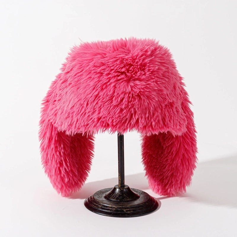 Women's Exaggerated Punk Streetwear Solid Color Eaveless Wool Cap