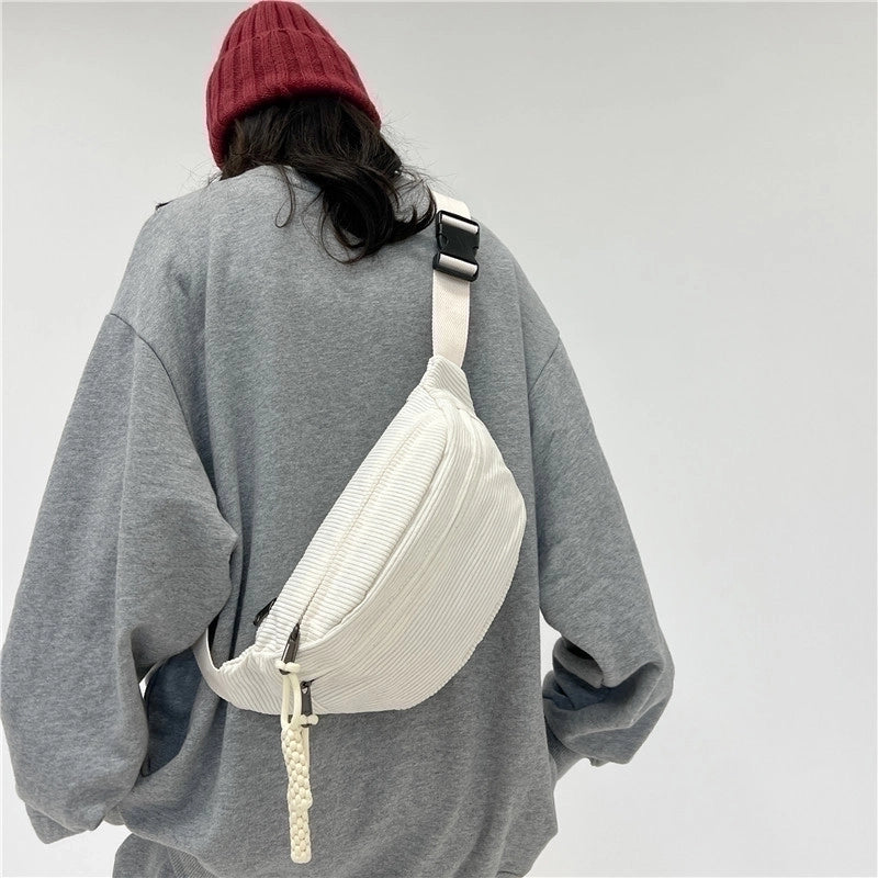 Women's Streetwear Solid Color Corduroy Waist Bags