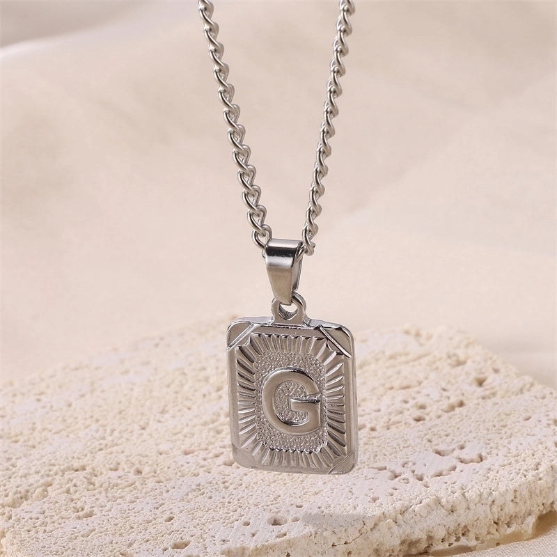Hip-hop Letter Titanium Steel Plating Gold Plated Pendant Necklace