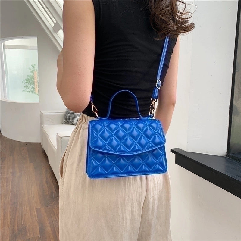 Women's Small Pu Leather Solid Color Elegant Classic Style Square Flip Cover Shoulder Bag Handbag Crossbody Bag