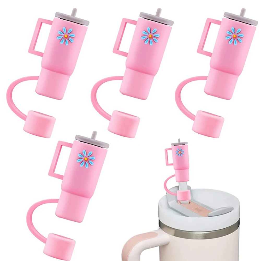 CUTE FLOWER STRAW COVERS FOR STANLEY CUPS – SILICONE STRAW CAPS FOR TUMBLERS