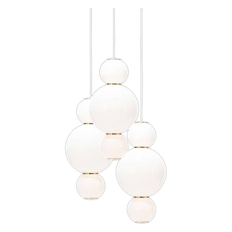 Iris Trois A | Glass Sphere with Gold Details Clustered Pendant Light