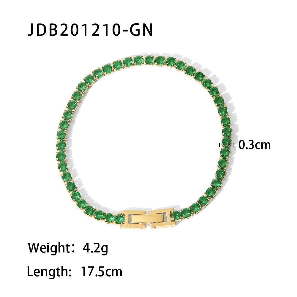 Stainless Steel Zircon Heart Bracelet Titanium Steel Bracelet