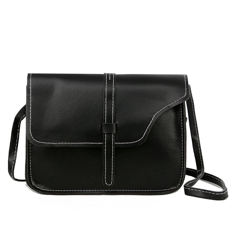 Women's Small Pu Leather Solid Color Vintage Style Square String Crossbody Bag