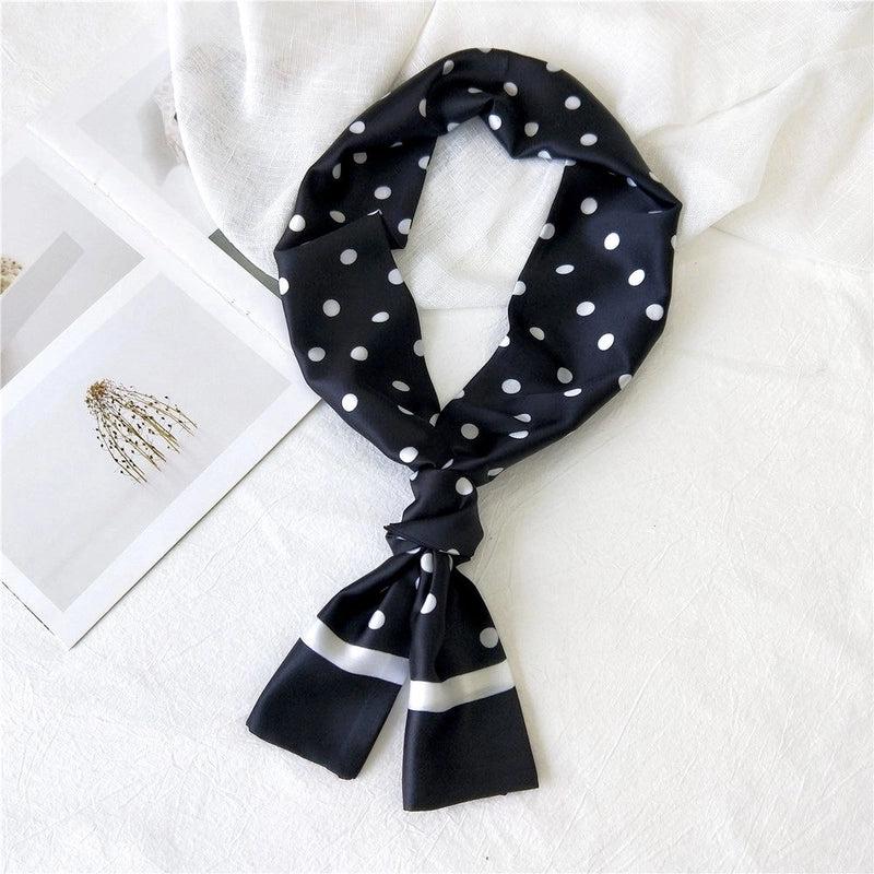Women's Casual Minimalist Geometric Polka Dots Satin Silk Scarf