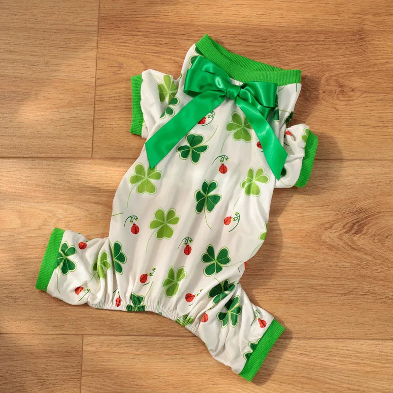 Casual Cute Polyester St. Patrick Shamrock Pet Clothing