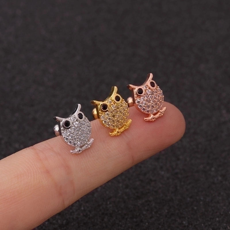 Ear Cartilage Rings & Studs Ethnic Style Cartoon Character 316L Stainless Steel  Copper Zircon