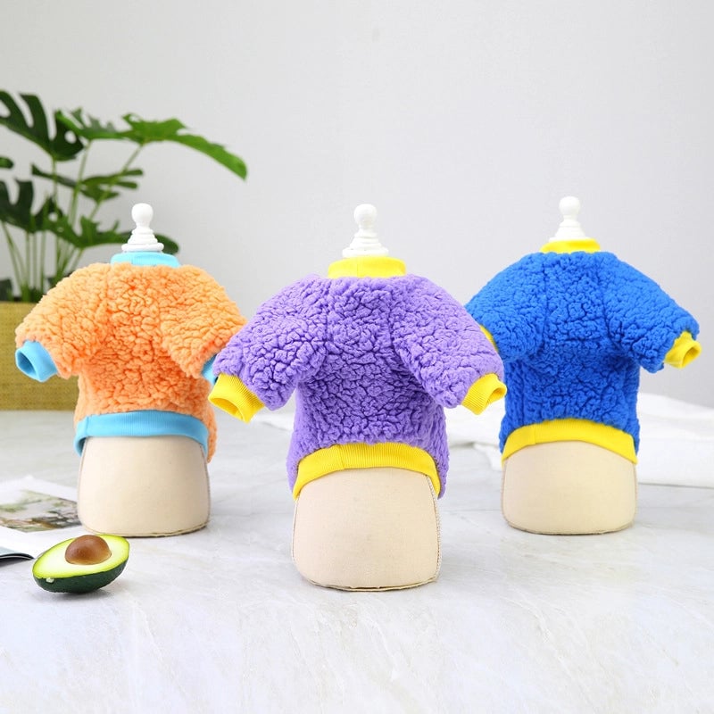 Pet Clothes Dog Clothes Autumn And Winter Clothes Teddy Small Dog Pet Clothing Autumn And Winter  Five-color Candy Fleece