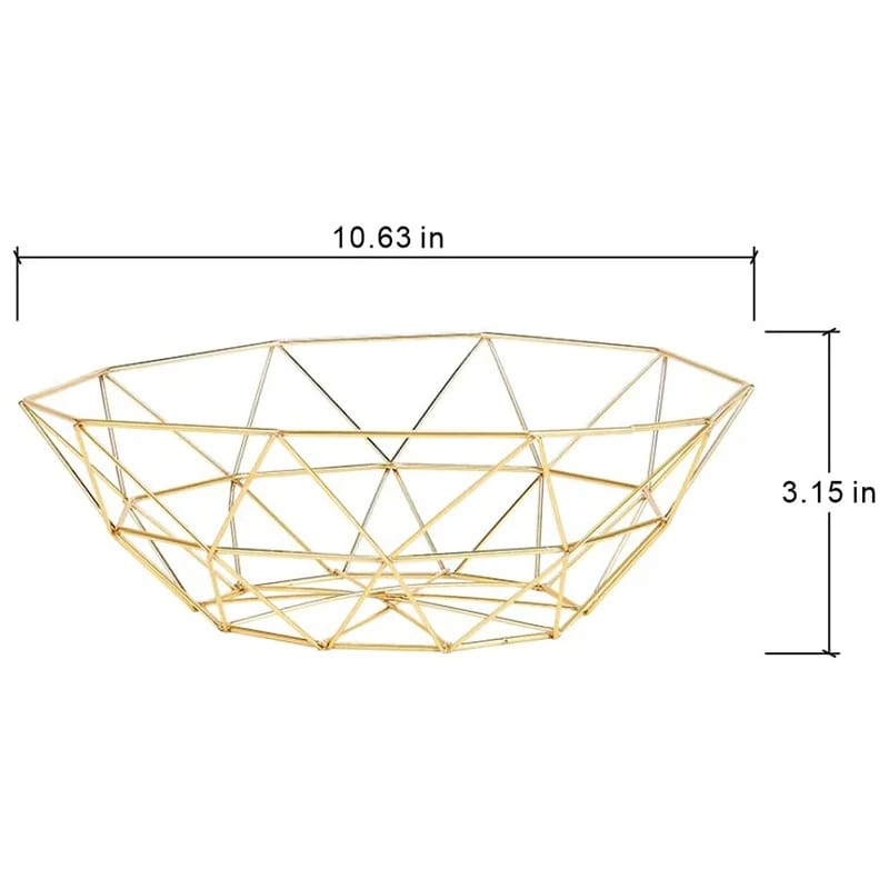 Creative Iron Fruit Basket-(5291) Golden