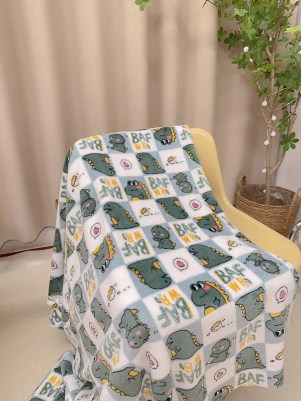 In Stock | Style Autumn And Winter Thickened Cartoon Crayon Small New  Casual Plush Blanket Dormitory Bed Sheet