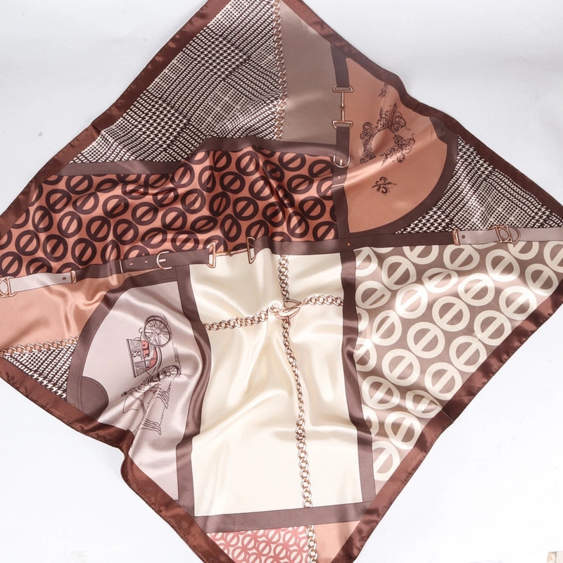 Women's Retro Bohemian Geometric Satin Printing Scarves & Gloves