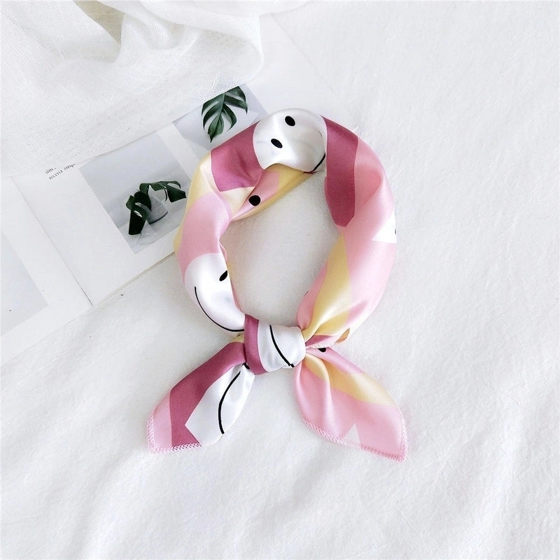 Women's Sweet Color Block Polyester Printing Silk Scarves