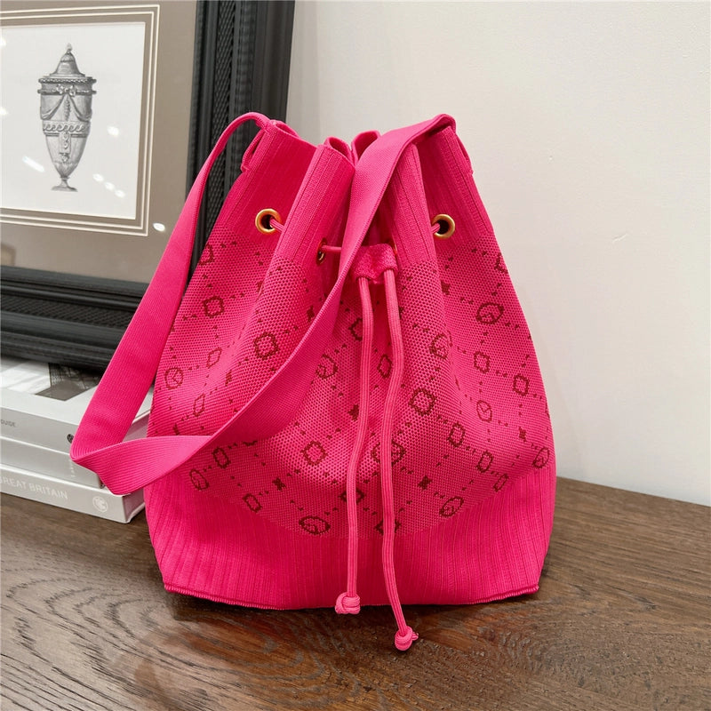Women's Medium Knit Geometric Vintage Style Classic Style String Tote Bag