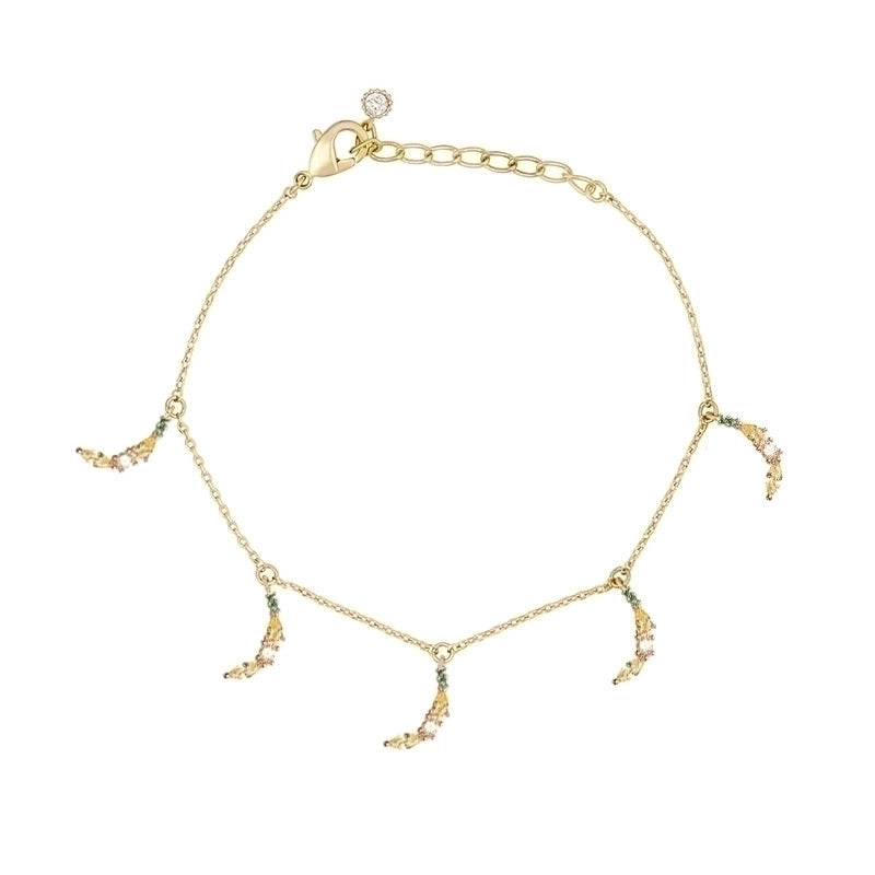 Copper Cable Chain Inlaid Zircon Fruit Artificial Gemstones Bracelets