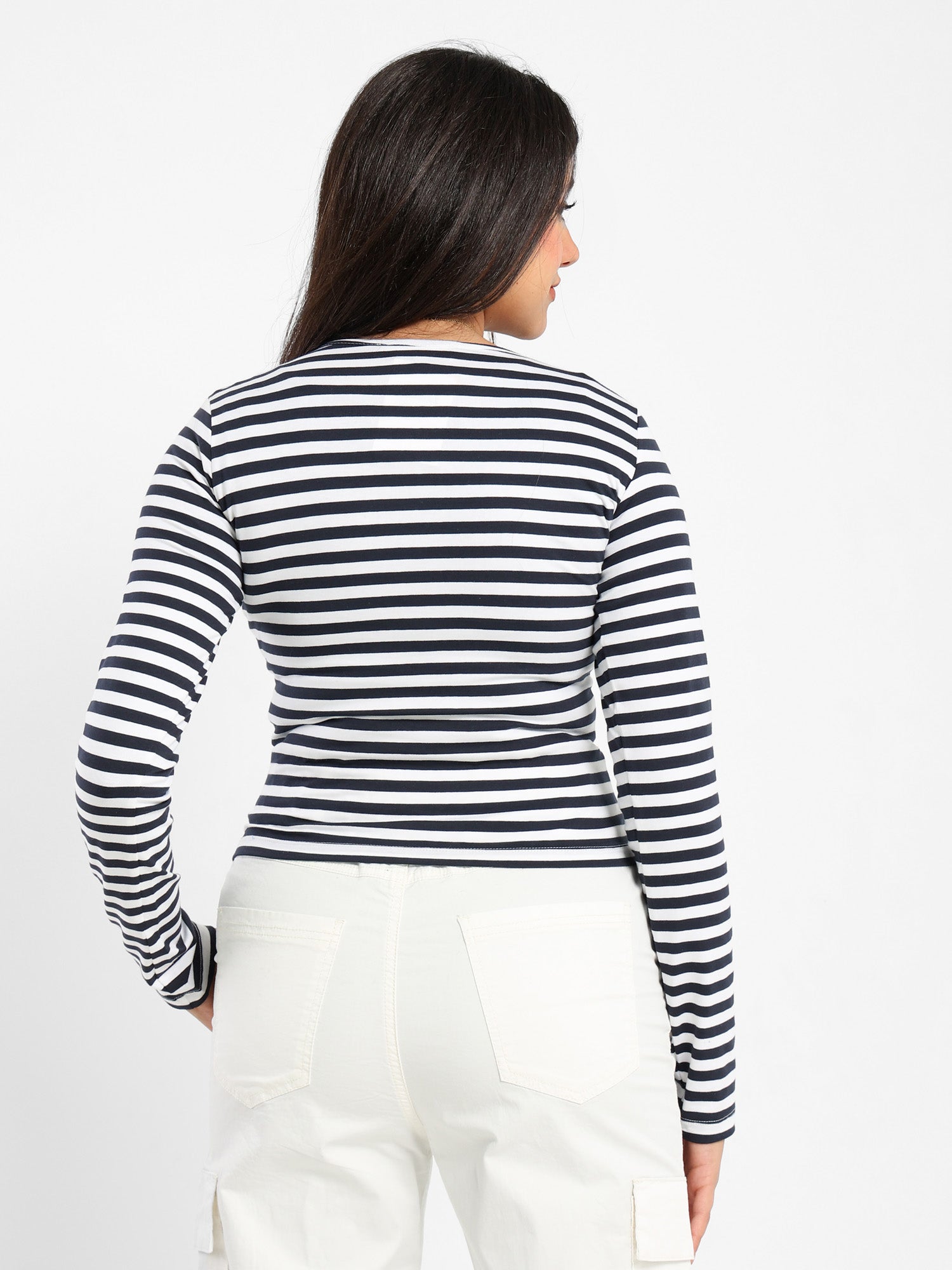 Striped Long Sleeves Top