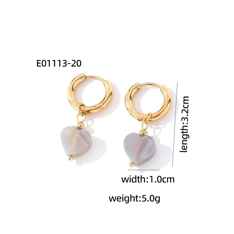 1 Pair Casual Sweet Minimalist Heart Shape Plating 304 Stainless Steel Gold Plated Drop Earrings