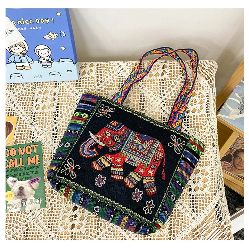 Women's Small Canvas Color Block Vintage Style Classic Style Square Zipper Shoulder Bag