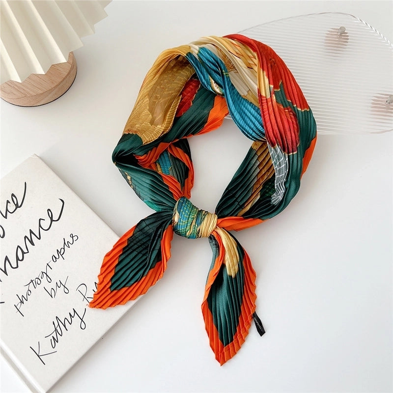 Women's Cartoon Style Minimalist Color Block Polyester Printing Silk Scarf
