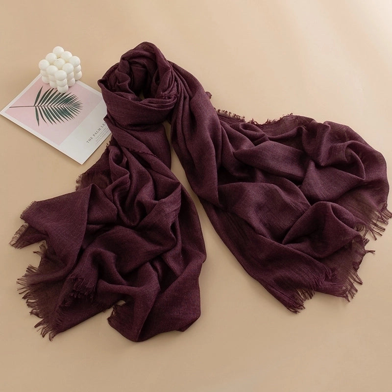 Spring And Summer New Solid Color Thin Scarf High Sense Female All-Matching Long Air Conditioning Shawl Sunscreen Scarf Scarf