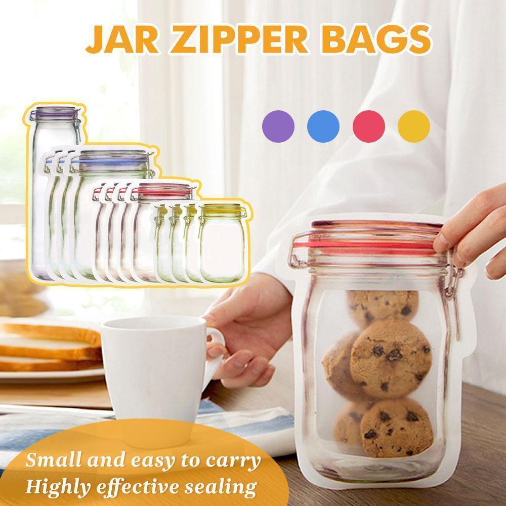 Jar Zipper Bags. set of 5