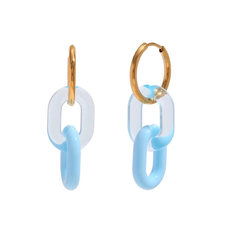 1 Pair Sweet Minimalist Classic Style Solid Color Plating 304 Stainless Steel 18K Gold Plated Drop Earrings