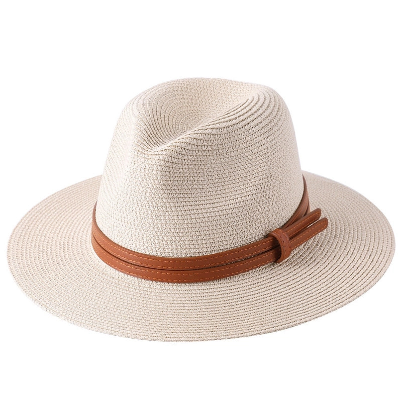 Women's Sun Hat Foldable Panamanian Sunshade Straw Hat Jazz Top Hat Beach Hat Trendy