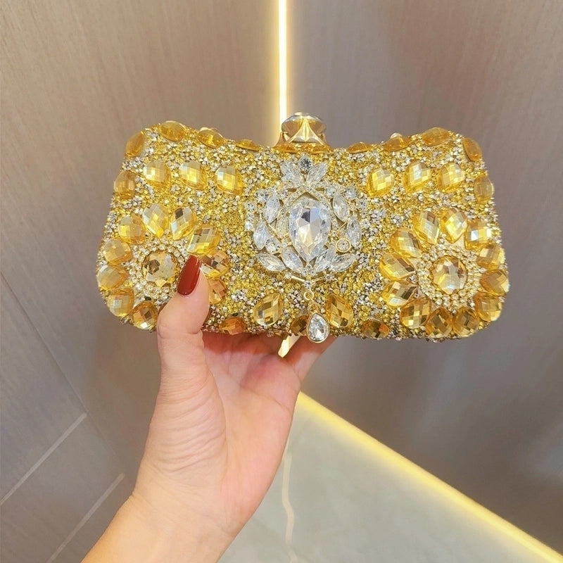 Silver Black Gold Polyester Solid Color Evening Bags