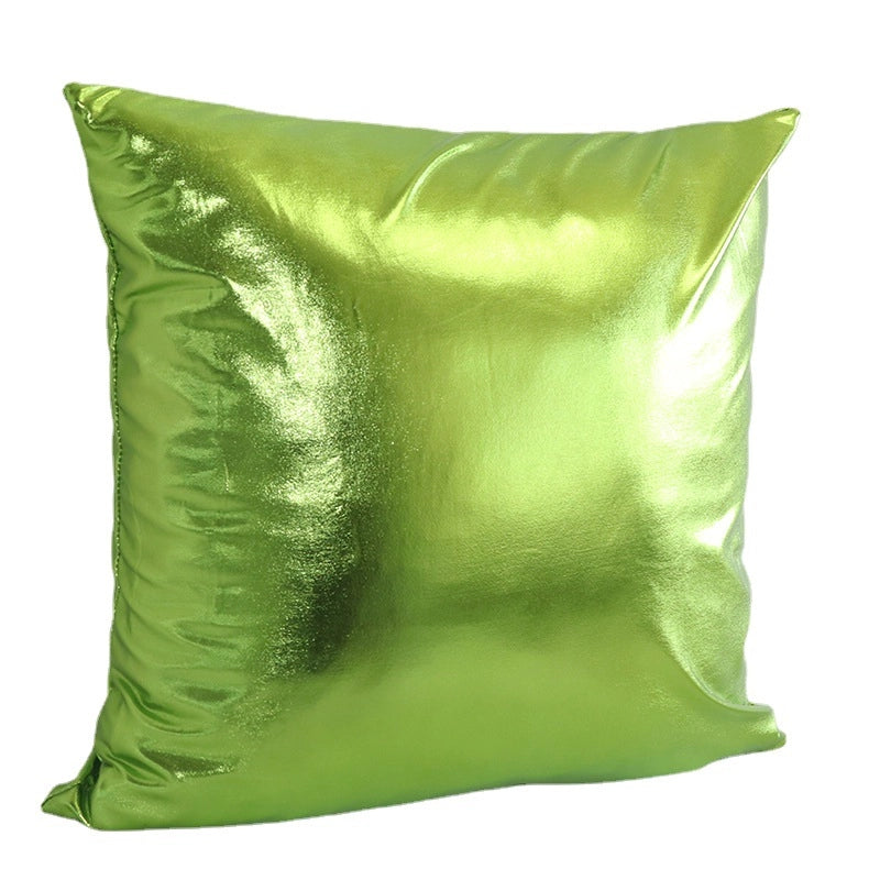 Classic Style Solid Color Pu Leather Spandex Bronzing Pillow Cases Couch & Sofa Decor