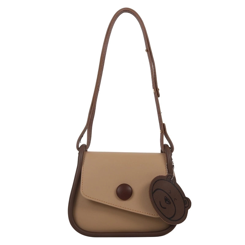 Women's Pu Leather Solid Color Fashion Square Flip Cover Crossbody Bag