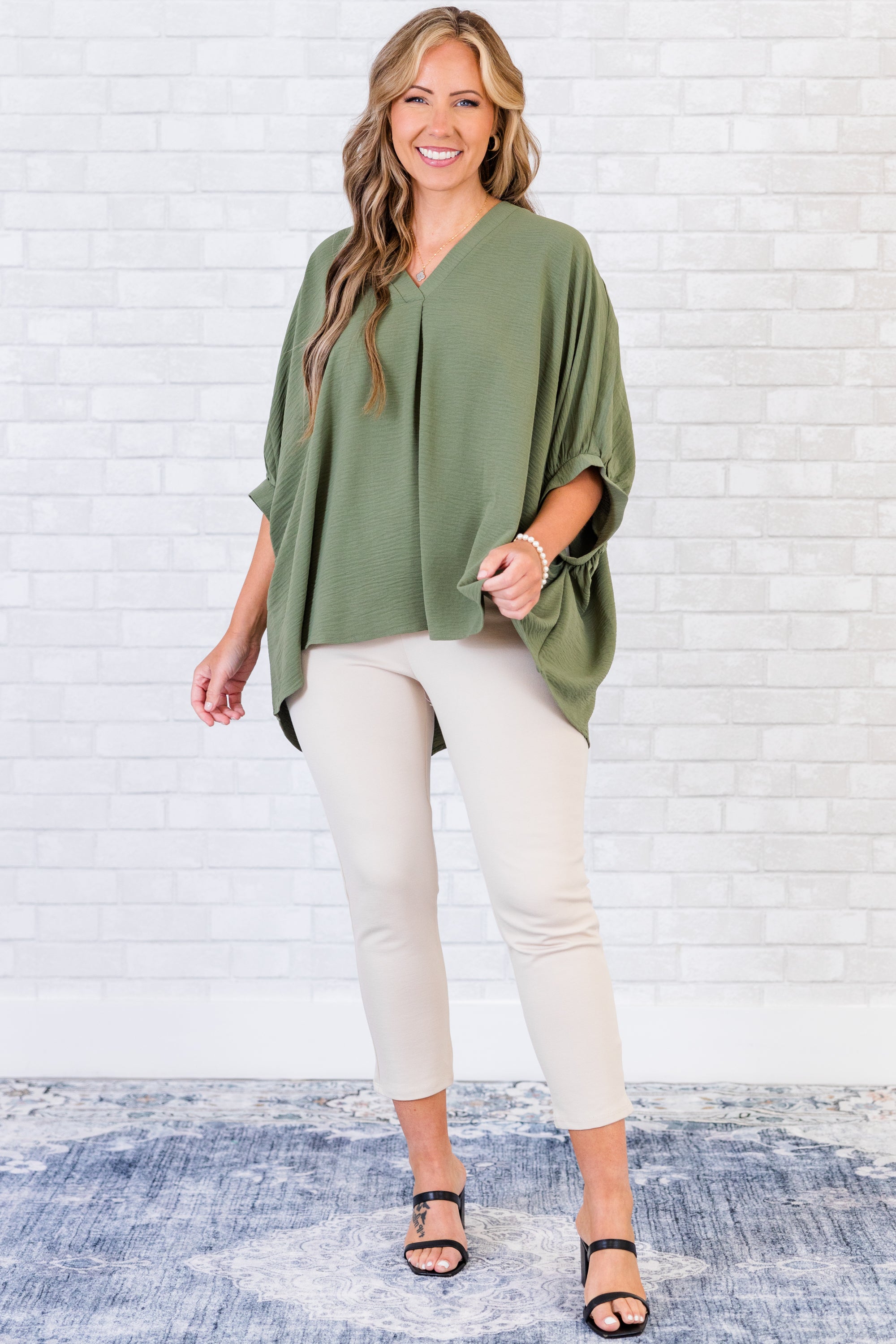 Meet Me After Midnight Top. Light Olive