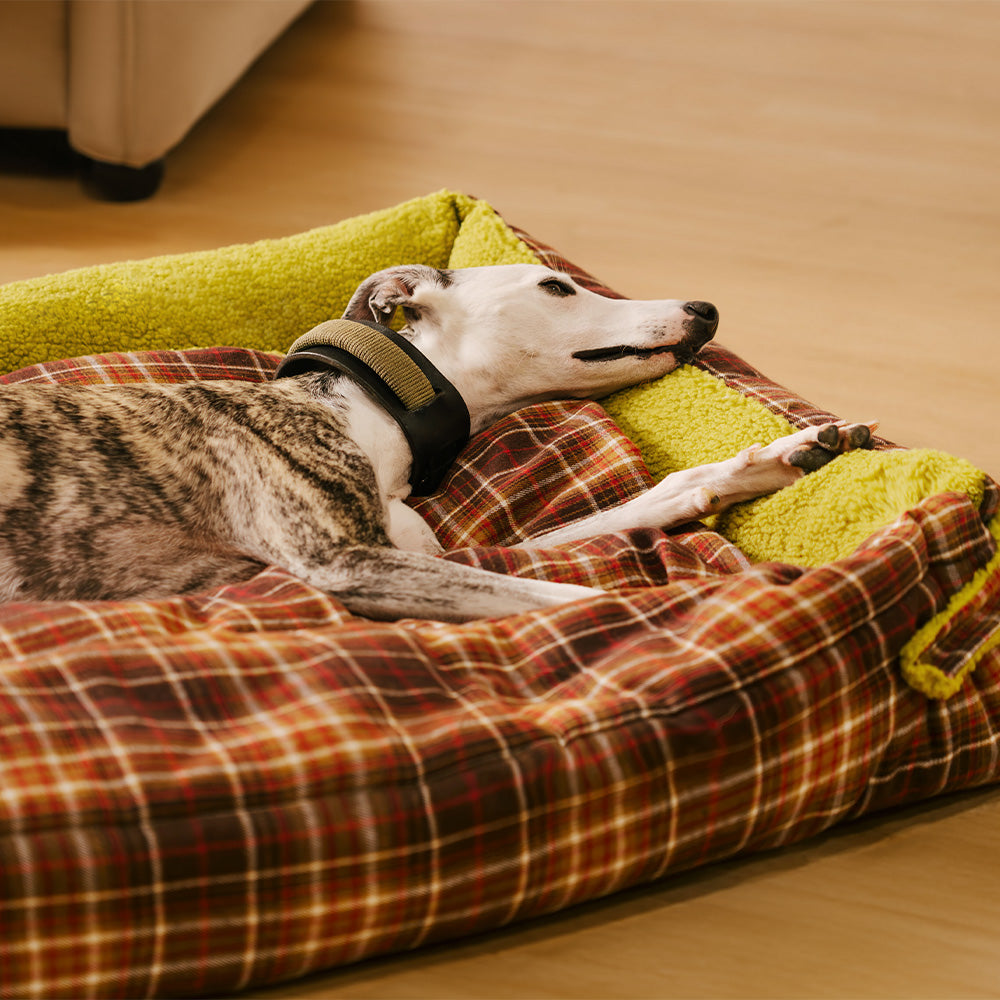 Large Washable Vintage Tartan Folding Blanket Dog Beds - Avocuddle