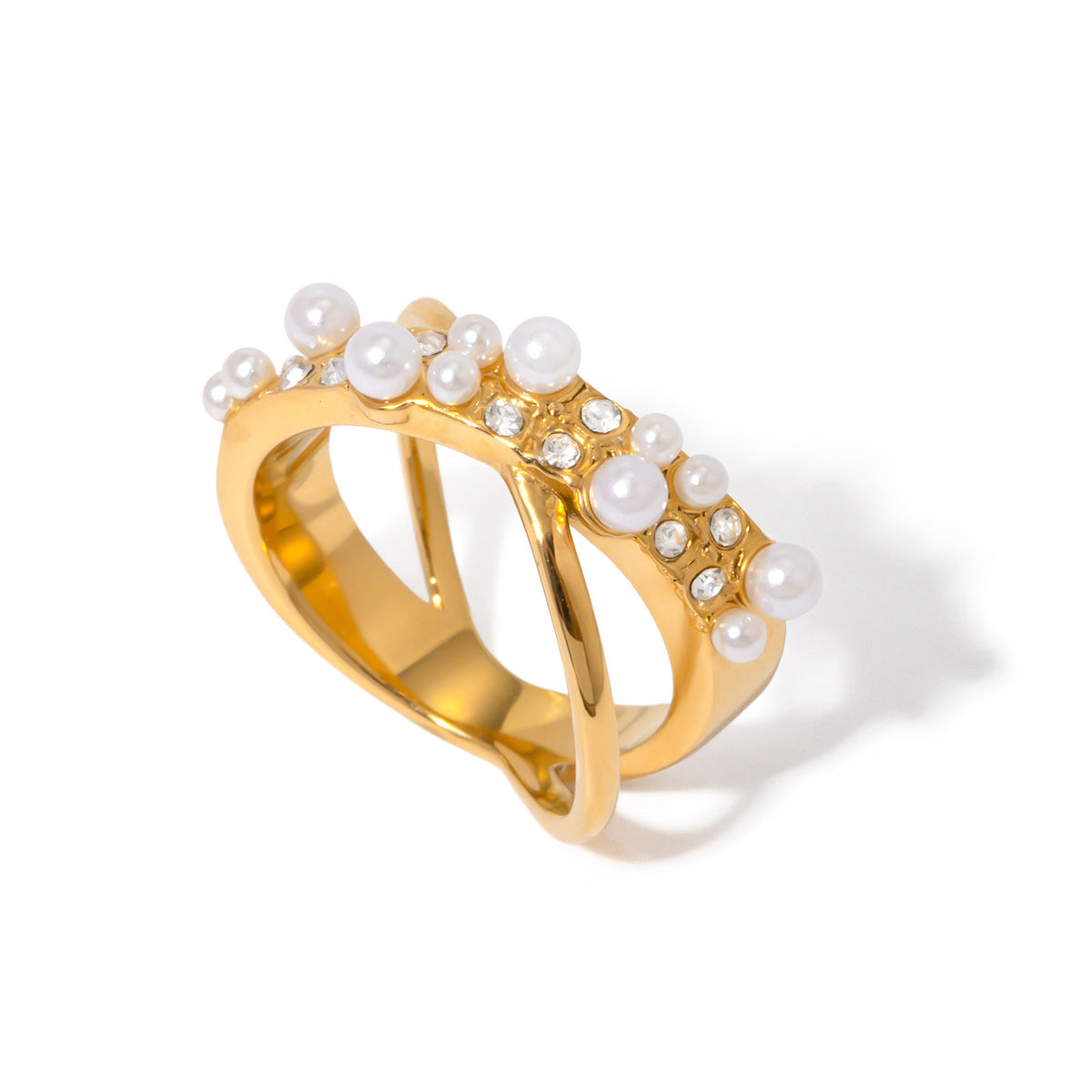 Titanium Steel Pearl Ring Jewelry Stainless Steel Rings