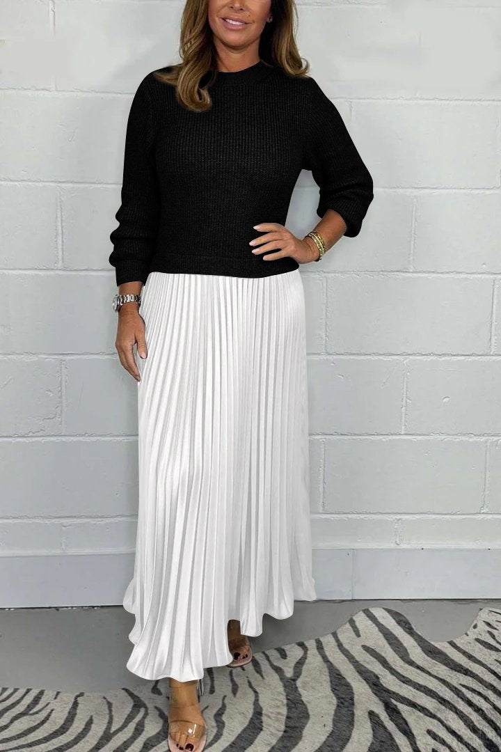 💃2025 Hot Sale - 50% OFF🔥Women’s Stylish and Elegant Round-neck Pleated Dress