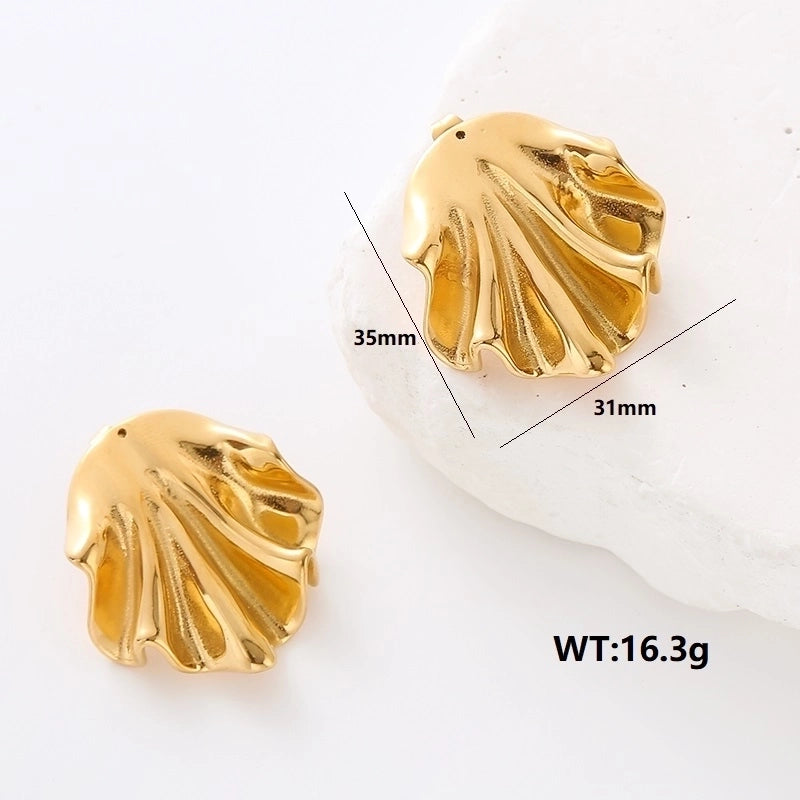 1 Pair Minimalist Commute Solid Color Plating 304 Stainless Steel 18K Gold Plated Ear Studs