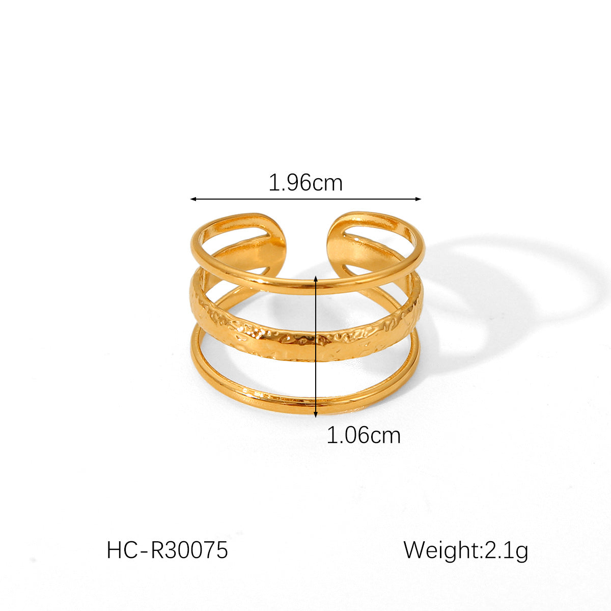 Ring Stripe Circle Geometric Stainless Steel Electroplating Rings