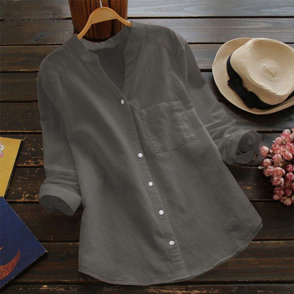 Linen Cotton Casual Loose Shirt-Buy 3 Free Shipping and Get 8% OFF