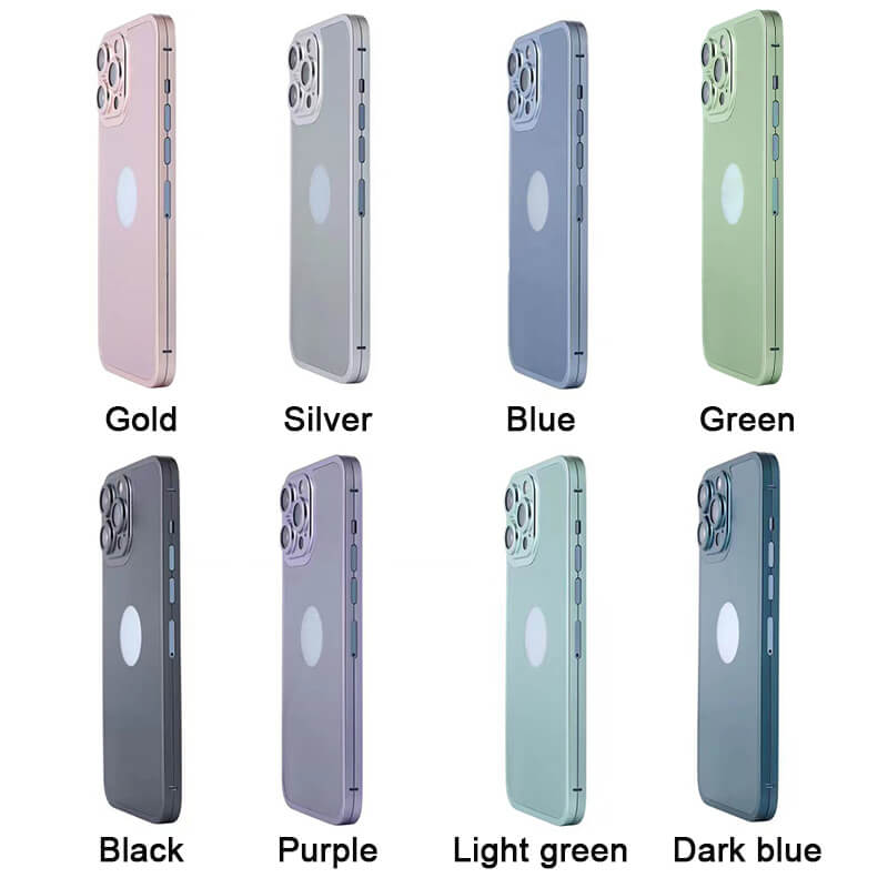 For iPhone 13/14 Titanium Alloy Double-sided Glass All-inclusive Phone Case