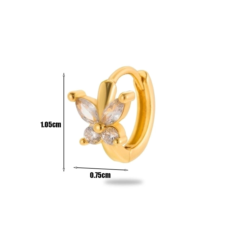 1 Piece Minimalist Classic Style Geometric Plating Inlay Copper Zircon 18k Gold Plated Ear Studs