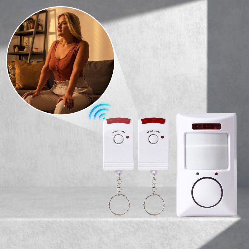 Motion Sensor Infrared Alarm with 2PCS Remote Controls