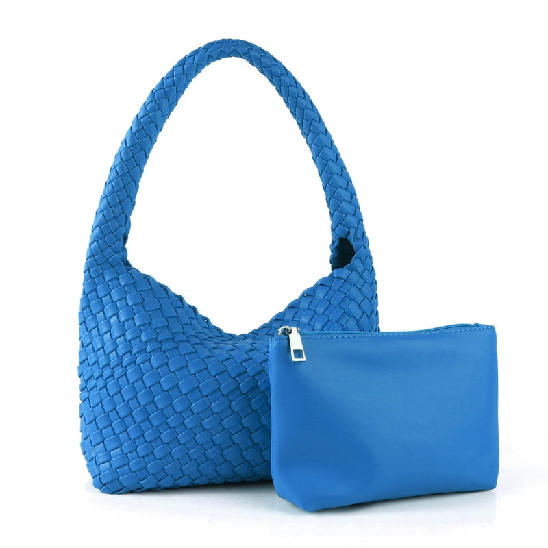 Women's Medium Pu Leather Solid Color Classic Style Streetwear Weave Square Magnetic Buckle Underarm Bag