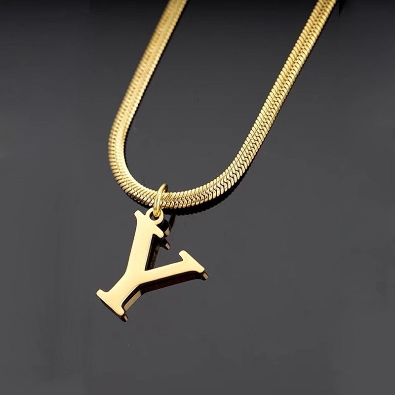 Minimalist Letter Titanium Steel Plating Necklace 1 Piece