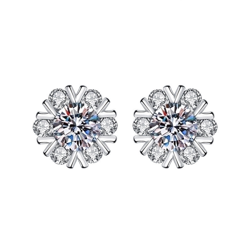 1 Pair Sweet Minimalist Round Heart Shape Bow Knot Plating Inlay Copper Zircon Silver Plated Drop Earrings
