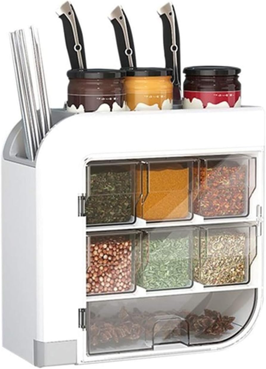 Wall Mounted Multi-Functional Seasoning Storage Rack