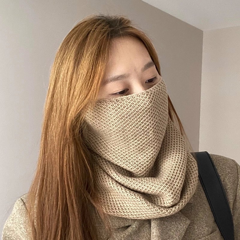 Unisex Minimalist Solid Color Polyester Crochet Lace Scarf Mask