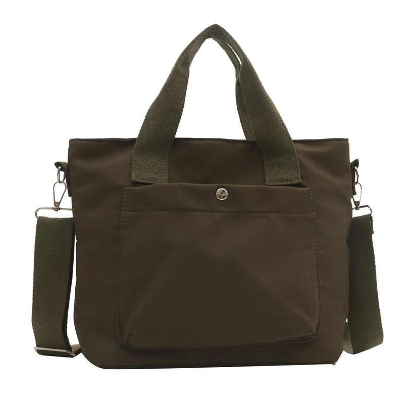 Women's Nylon Solid Color Basic Zipper Shoulder Bag