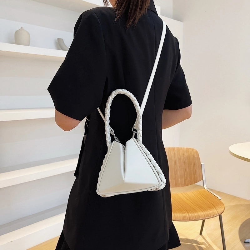 Artificial Leather Solid Color Fashion Magnetic Buckle Bucket Bag