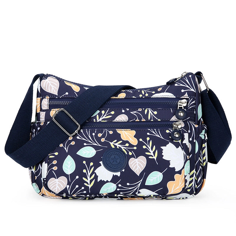 Women's Medium Oxford Cloth Round Dots Streetwear Square Zipper Crossbody Bag